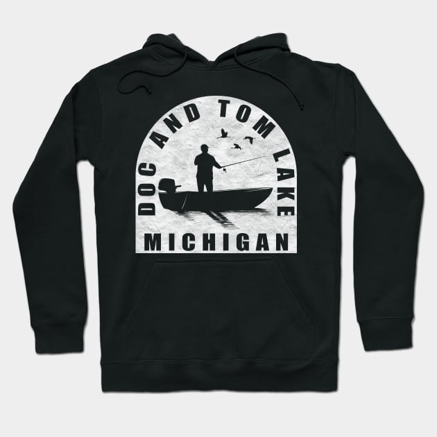 Doc And Tom Lake Fishing Michigan Hoodie by BirdsEyeWorks